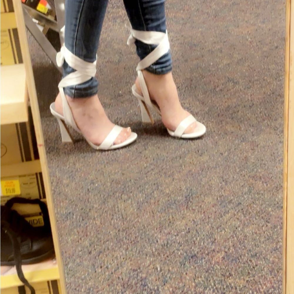 Elegant White Strappy Heels
